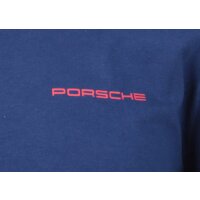 Porsche Herren Kurzarm T-Shirt 100% Baumwolle Rundhals Blau