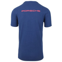Porsche Mens Short Sleeve T-Shirt 100% Cotton Blue Crew Neck