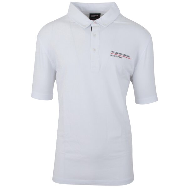 Porsche Herren Poloshirt Polo Shirt Weiß Stretch Motorsport Collection