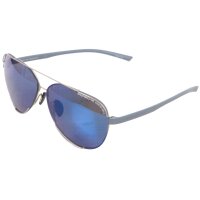 Porsche Herren Sonnenbrille Gläser Blau Silber Verspiegelt Fassung Grau Piloten-Form